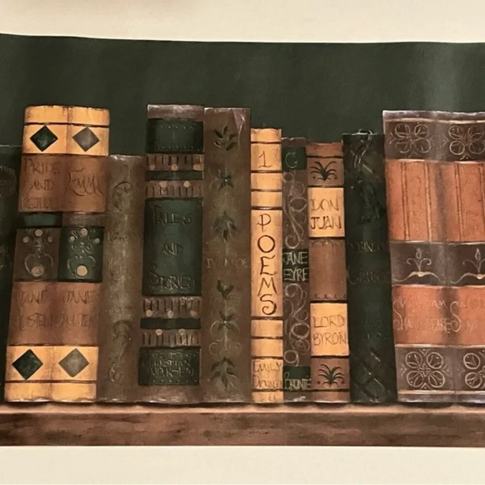 Vintage Antique Book Spine prepasted decorative borders by York